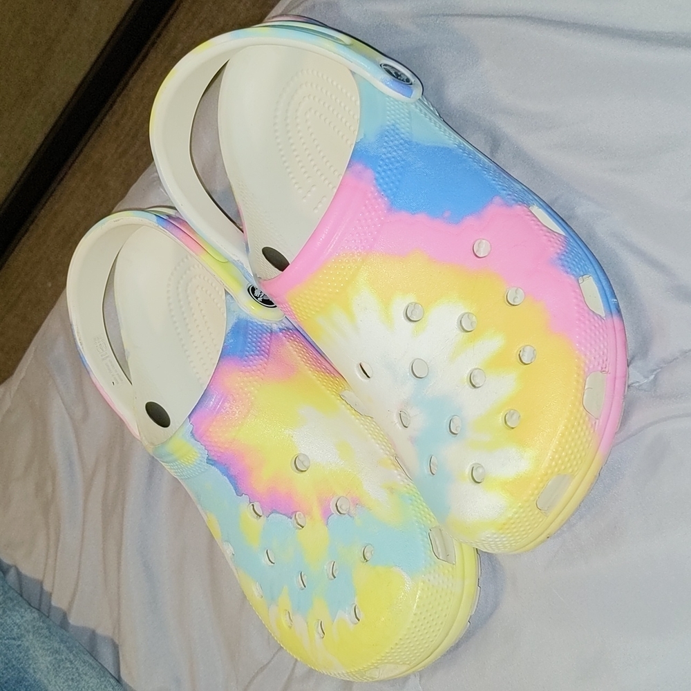 Tie dye Crocs